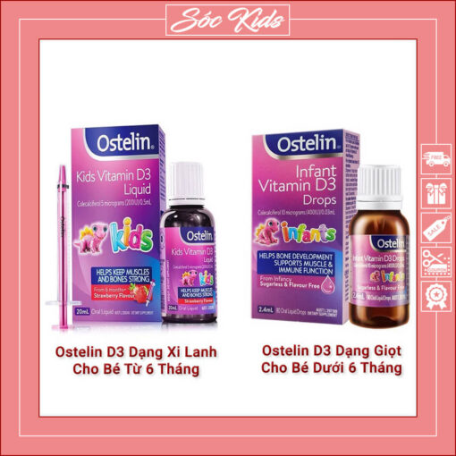 Vitamin D3 Ostelin Nhỏ Giọt Và Xi Lanh Tiện Lợi Cho Bé Từ Sơ Sinh